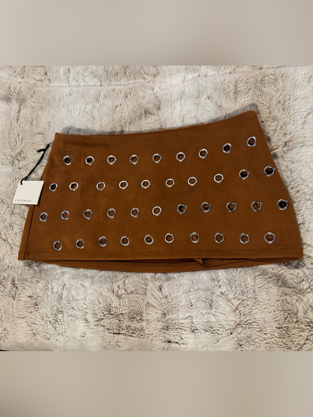 Statement brown mini skort